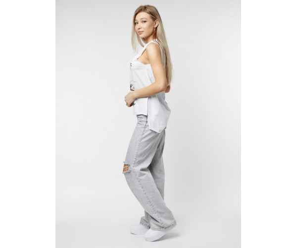 Футболка без рукавов женская белого цвета 8210Bl