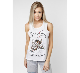 Футболка без рукавов женская белого цвета 8210Bl