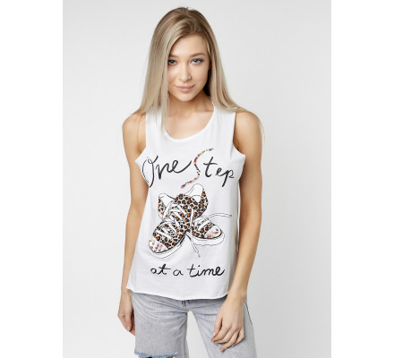 Футболка без рукавов женская белого цвета 8210Bl