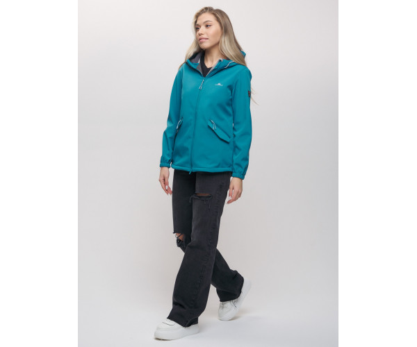 Ветровка  женская бирюзового цвета 20014Br
