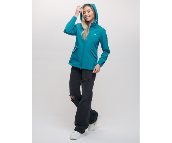 Ветровка  женская бирюзового цвета 20014Br
