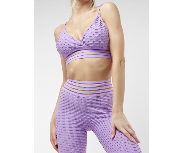 Костюм для фитнеса темно-фиолетового цвета 22094TF