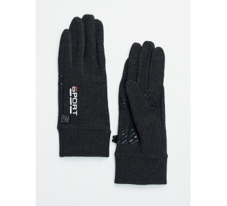 Спортивные перчатки демисезонные женские темно-серого цвета 606TC