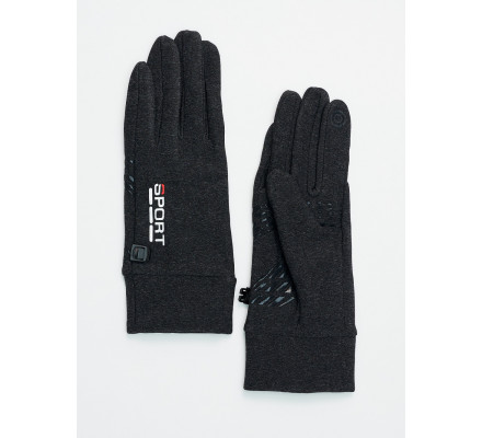 Спортивные перчатки демисезонные женские темно-серого цвета 606TC