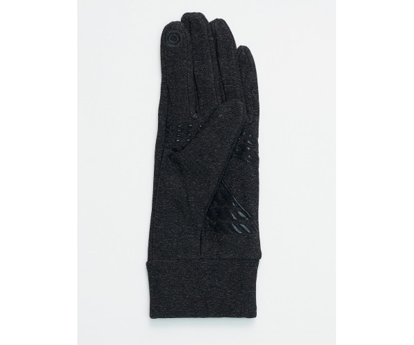 Спортивные перчатки демисезонные женские темно-серого цвета 606TC