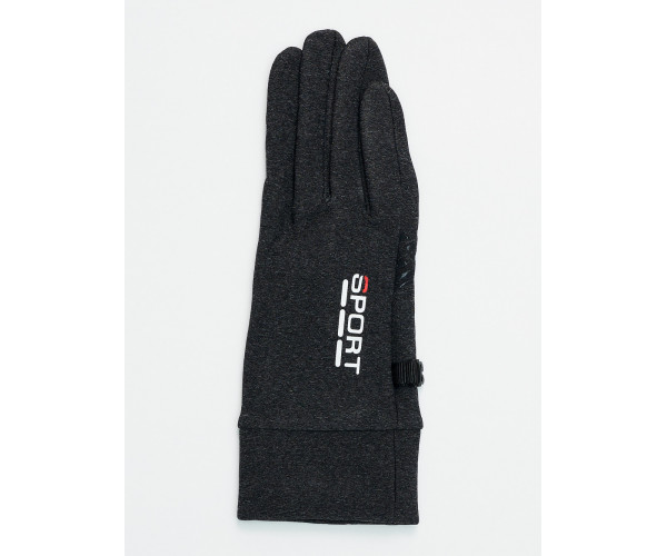 Спортивные перчатки демисезонные женские темно-серого цвета 606TC