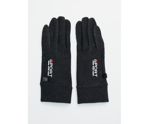 Спортивные перчатки демисезонные женские темно-серого цвета 606TC