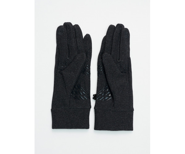 Спортивные перчатки демисезонные женские темно-серого цвета 606TC