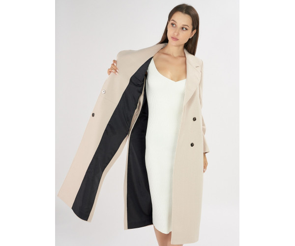 Пальто демисезонное бежевого цвета 42105B