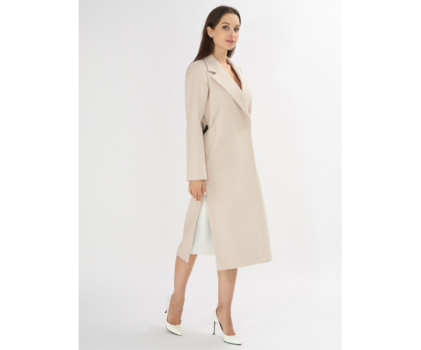 Пальто демисезонное бежевого цвета 42105B