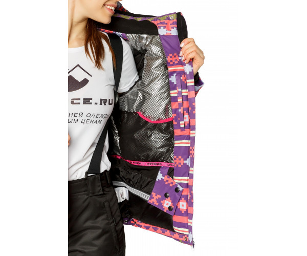 Костюм горнолыжный женский фиолетового цвета 01795F