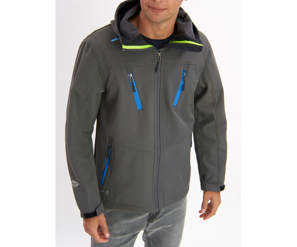 Ветровка мужская серого цвета 776Sr
