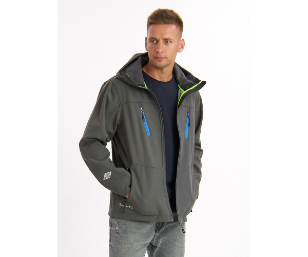 Ветровка мужская серого цвета 776Sr