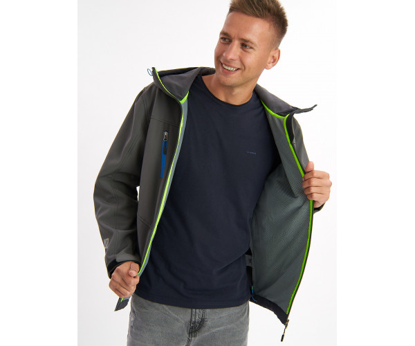 Ветровка мужская серого цвета 776Sr