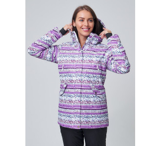 Женская зимняя горнолыжная куртка фиолетового цвета 1937F