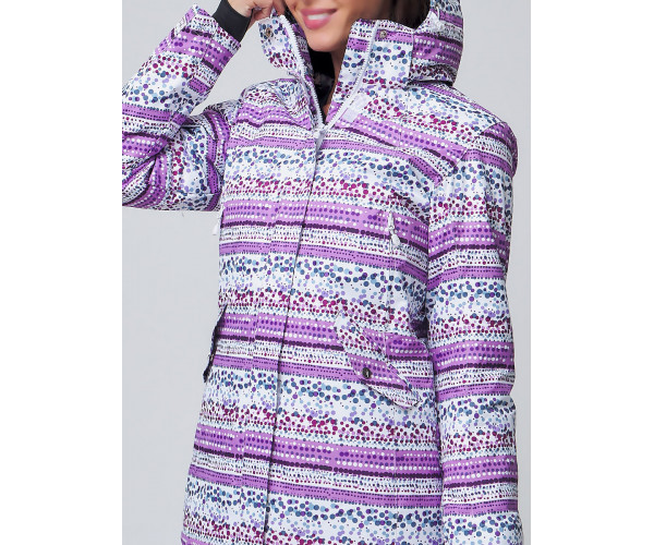 Женская зимняя горнолыжная куртка фиолетового цвета 1937F