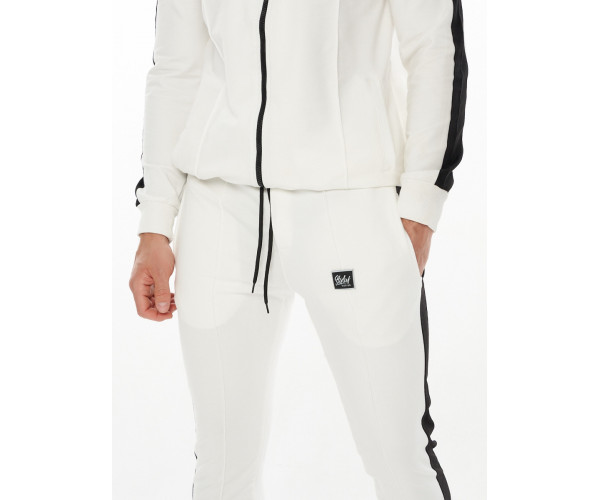 Трикотажный спортивный костюм белого цвета 9152Bl