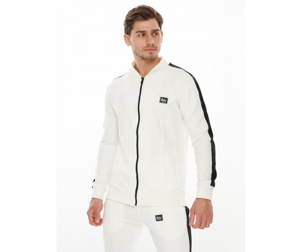 Трикотажный спортивный костюм белого цвета 9152Bl