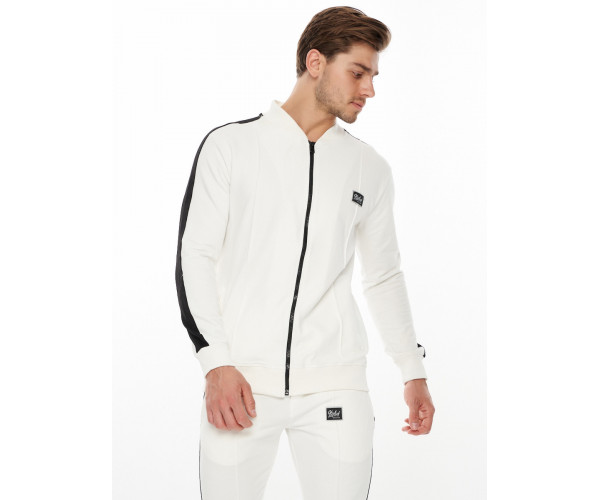 Трикотажный спортивный костюм белого цвета 9152Bl