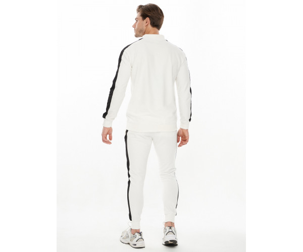 Трикотажный спортивный костюм белого цвета 9152Bl