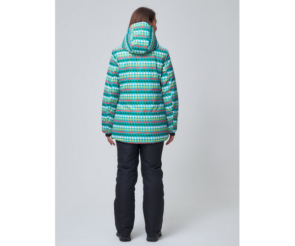 Женский зимний горнолыжный костюм бирюзового цвета 01937Br