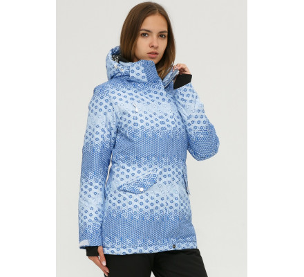 Женская зимняя горнолыжная куртка голубого цвета 1810Gl