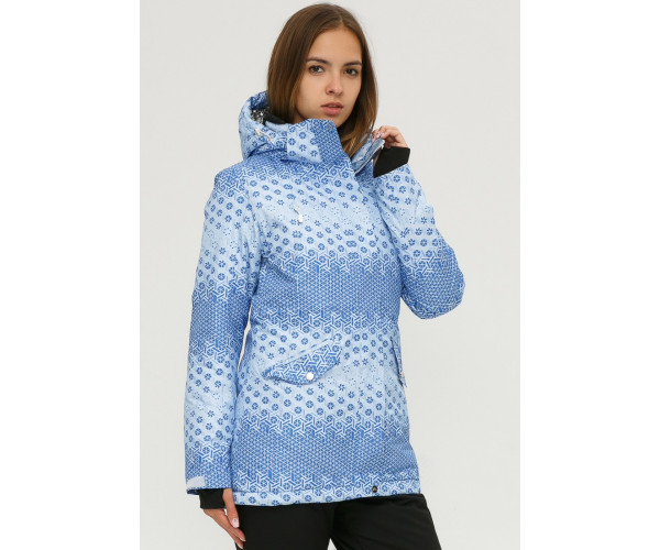 Женская зимняя горнолыжная куртка голубого цвета 1810Gl