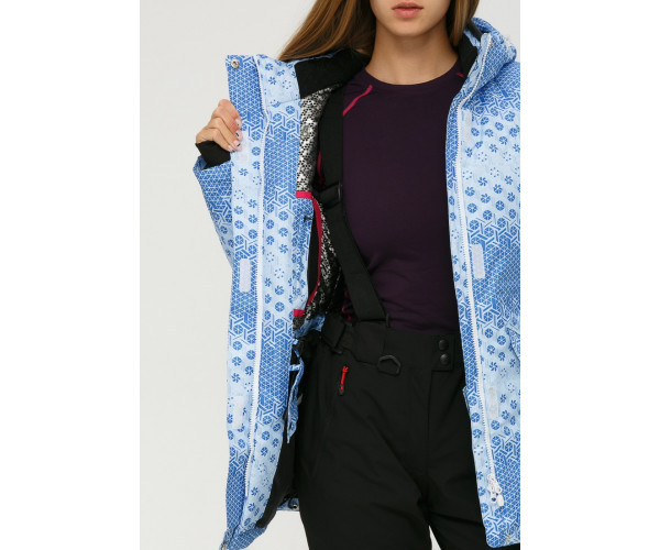 Женская зимняя горнолыжная куртка голубого цвета 1810Gl