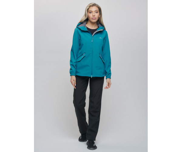 Костюм женский  бирюзового цвета 020014Br