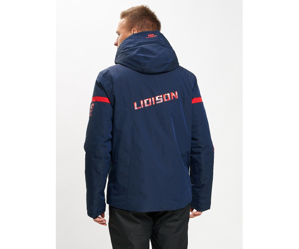 Горнолыжная куртка мужская темно-синего цвета 77014TS