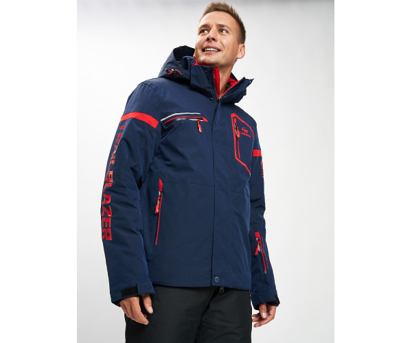 Горнолыжная куртка мужская темно-синего цвета 77014TS