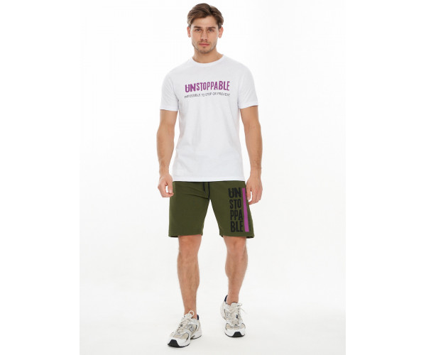 Костюм шорты и футболка белого цвета 223021Bl