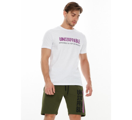 Костюм шорты и футболка белого цвета 223021Bl