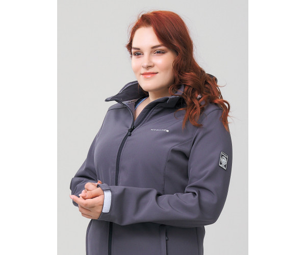 Костюм женский  большого размера серого цвета 02003Sr