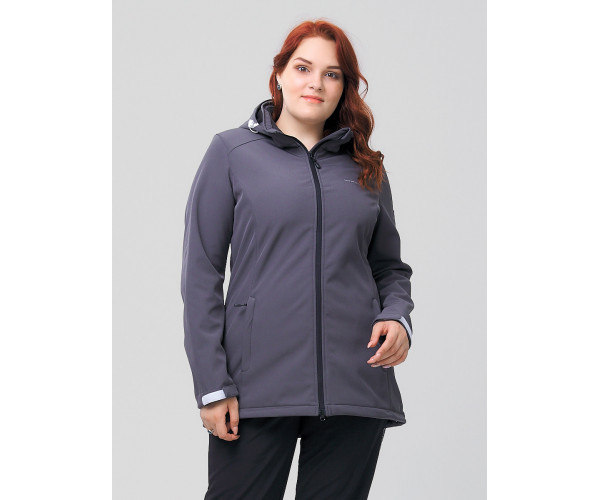 Костюм женский  большого размера серого цвета 02003Sr