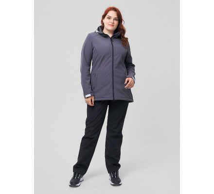 Костюм женский  большого размера серого цвета 02003Sr