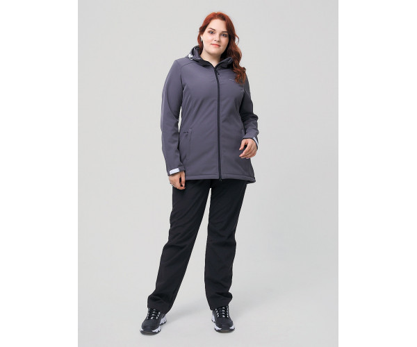 Костюм женский  большого размера серого цвета 02003Sr