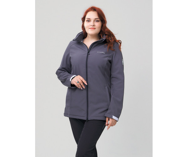 Костюм женский  большого размера серого цвета 02003Sr