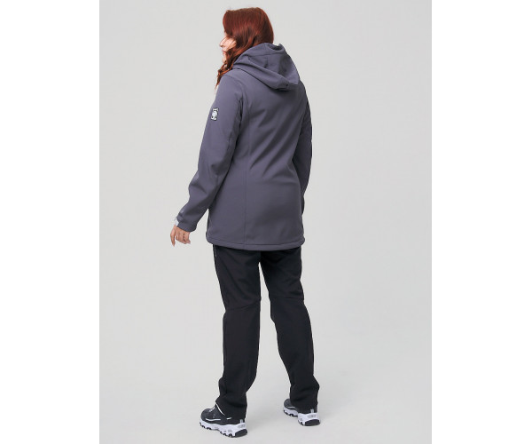 Костюм женский  большого размера серого цвета 02003Sr