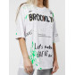 Женские футболки с принтом белого цвета 76102Bl