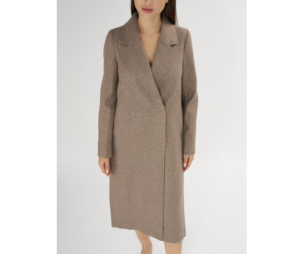 Пальто демисезонное темно-коричневого цвета 42105TK