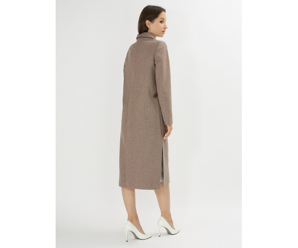 Пальто демисезонное темно-коричневого цвета 42105TK