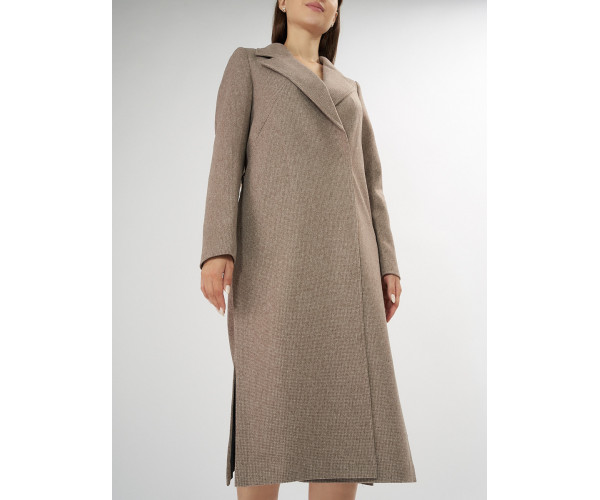 Пальто демисезонное темно-коричневого цвета 42105TK