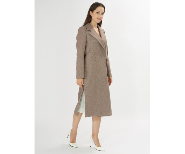 Пальто демисезонное темно-коричневого цвета 42105TK