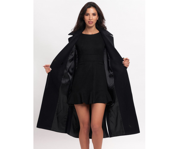 Пальто демисезонное черного цвета 4444Ch