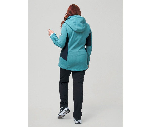 Костюм женский  большого размера бирюзового цвета 02036-1Br