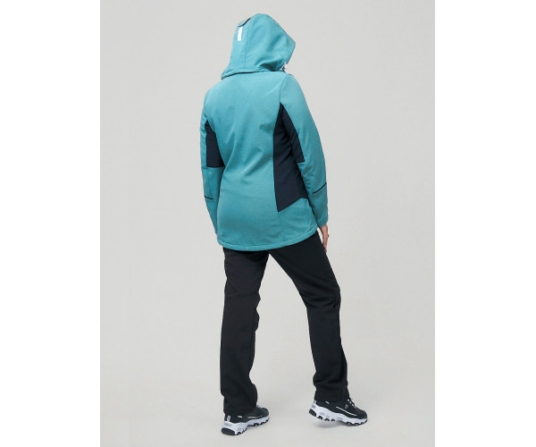 Костюм женский  большого размера бирюзового цвета 02036-1Br