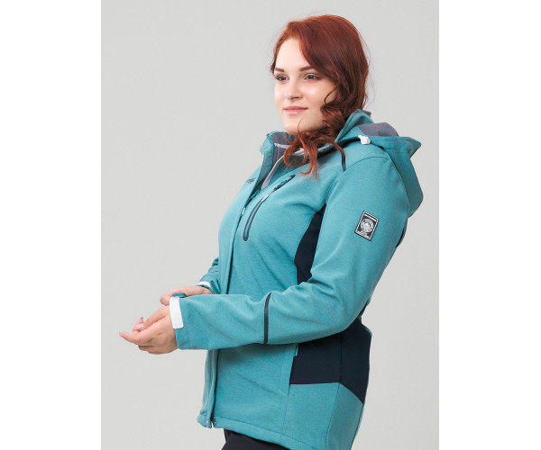 Костюм женский  большого размера бирюзового цвета 02036-1Br