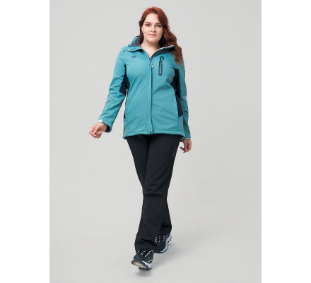 Костюм женский  большого размера бирюзового цвета 02036-1Br