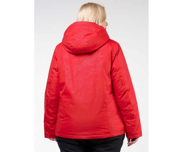 Женская зимняя горнолыжная куртка большого размера красного цвета 21982Kr